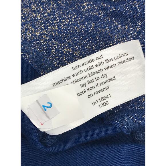 Lane Bryant Sleeveless Knit Midi Dress Plus Size 22/24 Blue Gold Metallic - Picture 11 of 11